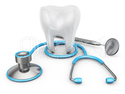 stethoscope and  tooth