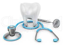 stethoscope and  tooth
