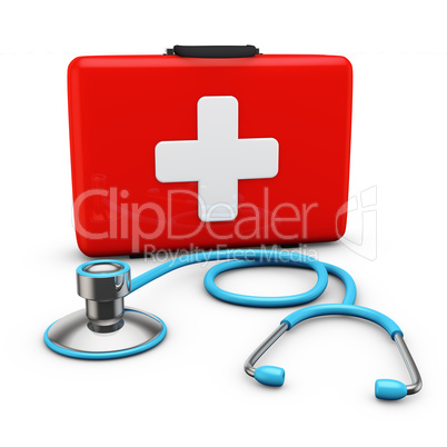 Stethoscope and suitcase