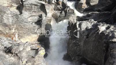 Waterfall in the Lava Fields, sunny day