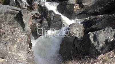 Waterfall in the Lava Fields, sunny day