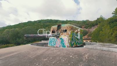 Old Coastal Artillery with Modern Graffiti, Setubal Portugal