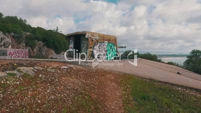 Old Coastal Artillery with Modern Graffiti, Setubal Portugal