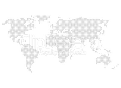 Weltkarte aus grauen Punkten