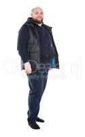 Jolly Fat Man in a Dark Warm Clothes
