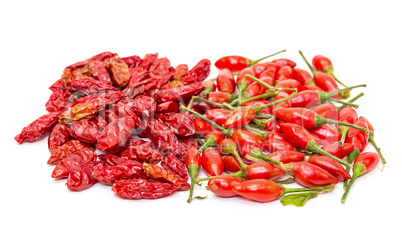Heap of Ripe and Dried Red Peppers Piri-Piri