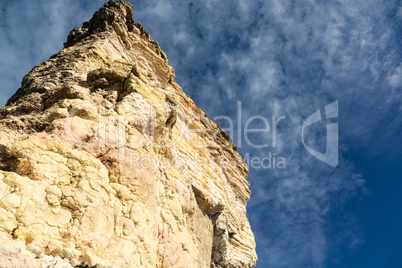 Sandstone Rock on a Background of Blue Sky