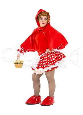 Actor Drag Queen Dressed as Little Red Riding Hood
