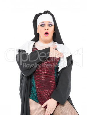 Actor Drag Queen Dressed as Nun