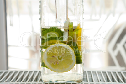 Detail of a lemonade in a jar