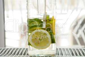 Detail of a lemonade in a jar