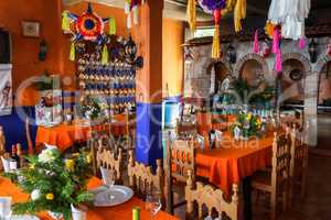 Small restaurant interior in Janitzio Mexico