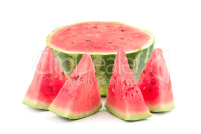 cut watermelon isolated on white