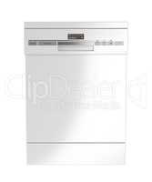 Front view of white dishwasher