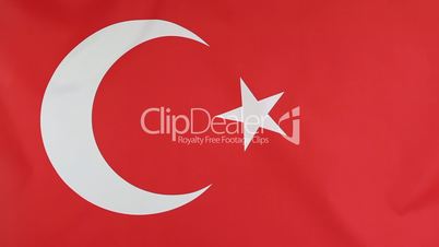 Closeup of national flag of Turkey