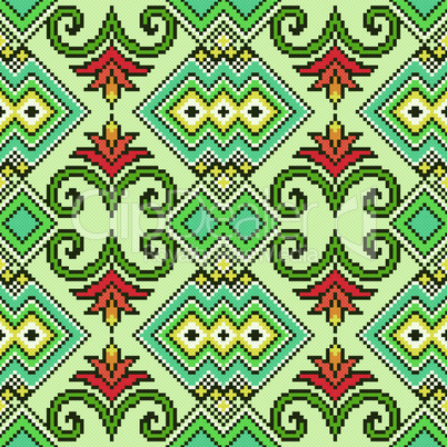 Geometrical and Floral Seamless Pattern