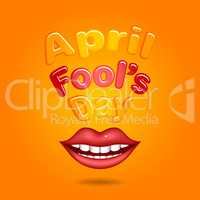 April Fool's Day. Red lips