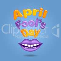 April Fool's Day. Violet  lips