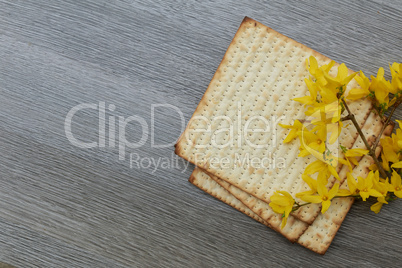 Pesach Still-life with  and matzoh jewish passover bread