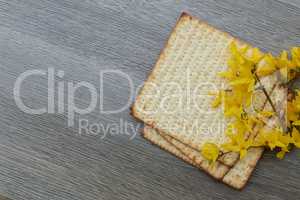 Pesach Still-life with  and matzoh jewish passover bread