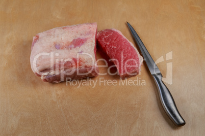 Fresh raw beef steak isolated on white