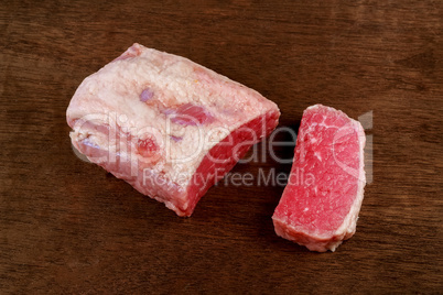 Fresh raw beef steak isolated on white