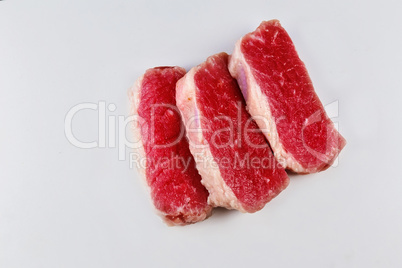 Fresh raw beef steak isolated on white