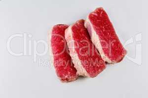 Fresh raw beef steak isolated on white