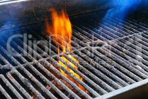 BBQ Grill and glowing coals. You can see more BBQ, grilled food, fire