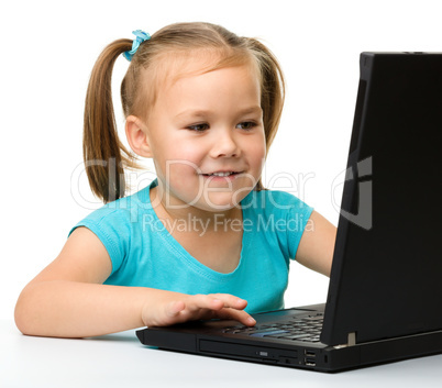 Little girl with laptop