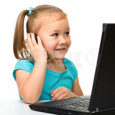 Little girl with laptop