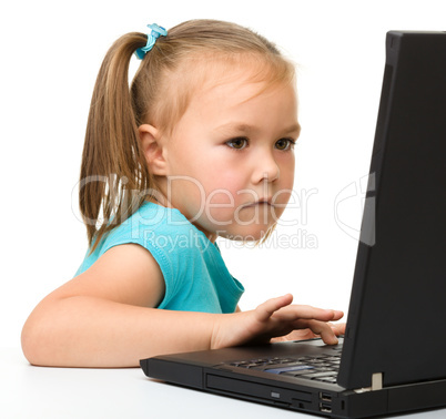 Little girl with laptop