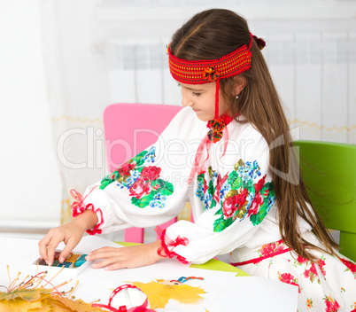 Girl in Ukrainian national cloth
