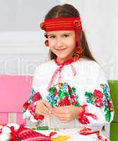 Girl in Ukrainian national cloth