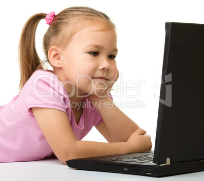 Little girl with laptop