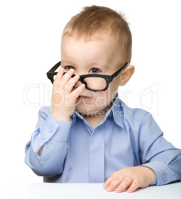 Portrait of a cute little boy wearing glasses Portrait of a cute little boy wearing glasses