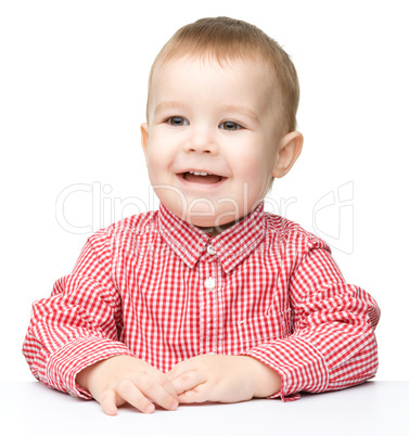 Portrait of a cute cheerful little boy