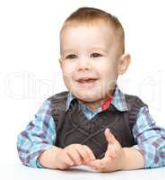 Portrait of a cute cheerful little boy