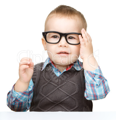 Portrait of a cute little boy wearing glasses Portrait of a cute little boy wearing glasses