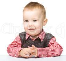 Portrait of a cute cheerful little boy