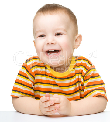 Portrait of a cute and cheerful little boy