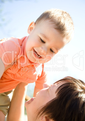 Portrait of a mother with her son