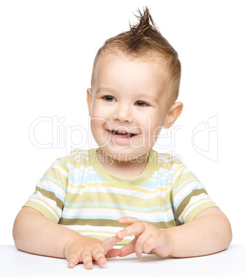 Portrait of a cute cheerful little boy