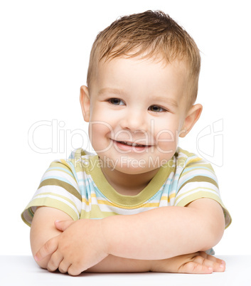 Portrait of a cute cheerful little boy