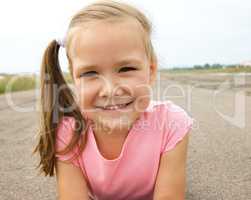 Outdoor portrait of a little girl