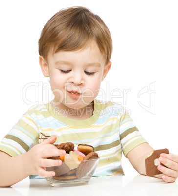 Portrait of a boy with cookies