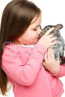 Little girl with chinchilla