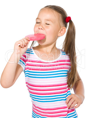 Little girl with lollipop