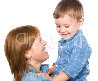 Portrait of a happy mother with her son