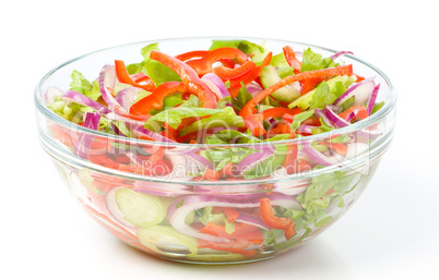 A big bowl with fresh salad